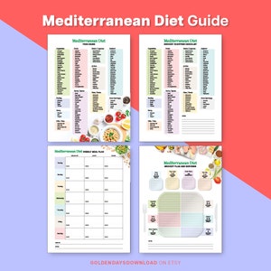 Mediterranean Diet Food Guide Heart Healthy Shopping List Mediterranean Diet Meal Plan Mediterranean Meal Nutrition Planner Print Diet Foods