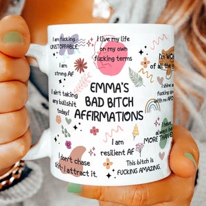 Funny Affirmations Mug: Bad B*tch Swear Mug, Positive Vibes
