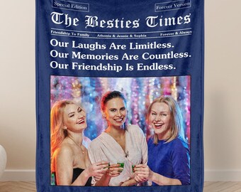 Manta con foto personalizada "Besties Times": regalo de amistad