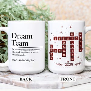 Personalized Dream Team Mug – Custom Scrabble Name Design, Employee Appreciation