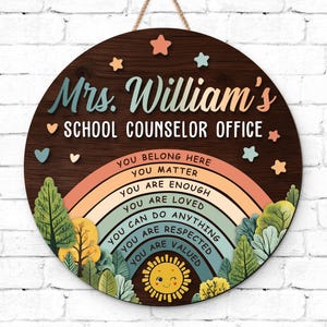Personalized School Counselor Sign: Teacher Appreciation Gift
