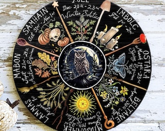 Roda de Madeira do Ano: Calendário Pagão, Decoração de Bruxaria