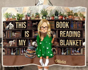 Manta con capucha personalizada para amantes de los libros: manta de lectura de forro polar ultrasuave