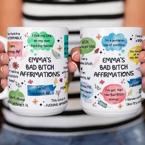 Funny Affirmations Mug: Bad B*tch Swear Mug - Gift for Coworker