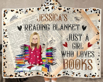 Manta con capucha personalizada para amantes de los libros: forro polar ultrasuave