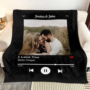 Custom Song Music Blanket, Personalized Couple Blanket, Unique ...