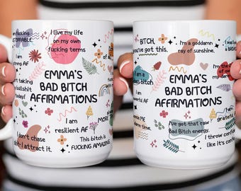 Taza con afirmaciones divertidas: Maldita sea, regalo con vibras positivas