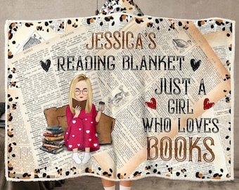 Manta con capucha personalizada para amantes de los libros: manta de lectura de forro polar ultrasuave