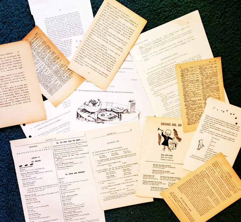 30 Vintage Foreign Language Pages from 30 Different Books Etsy