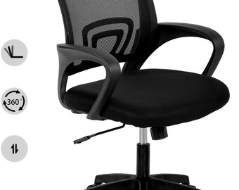 Sedia da ufficio, sedia da scrivania ergonomica, sedia da computer girevole esecutiva aggiornata con supporto lombare per casa, ufficio (nero)