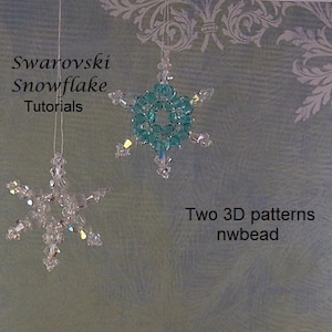 Tutorial: Adorno de cuentas 3D con copos de nieve de Swarovski, dos patrones, descarga instantánea