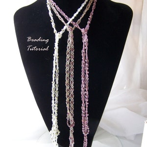 Bead Pattern Lariat Necklace Tutorial with Swarovski Crystals - two patterns, Instant Download