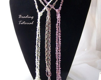 Bead Pattern Lariat Necklace Tutorial with Swarovski Crystals - two patterns, Instant Download