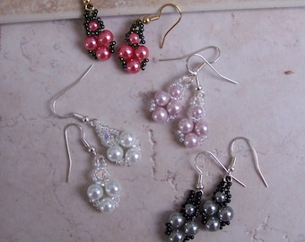 Tutorial, Beaded Earrings Swarovski Pearl Drop - Instant Download