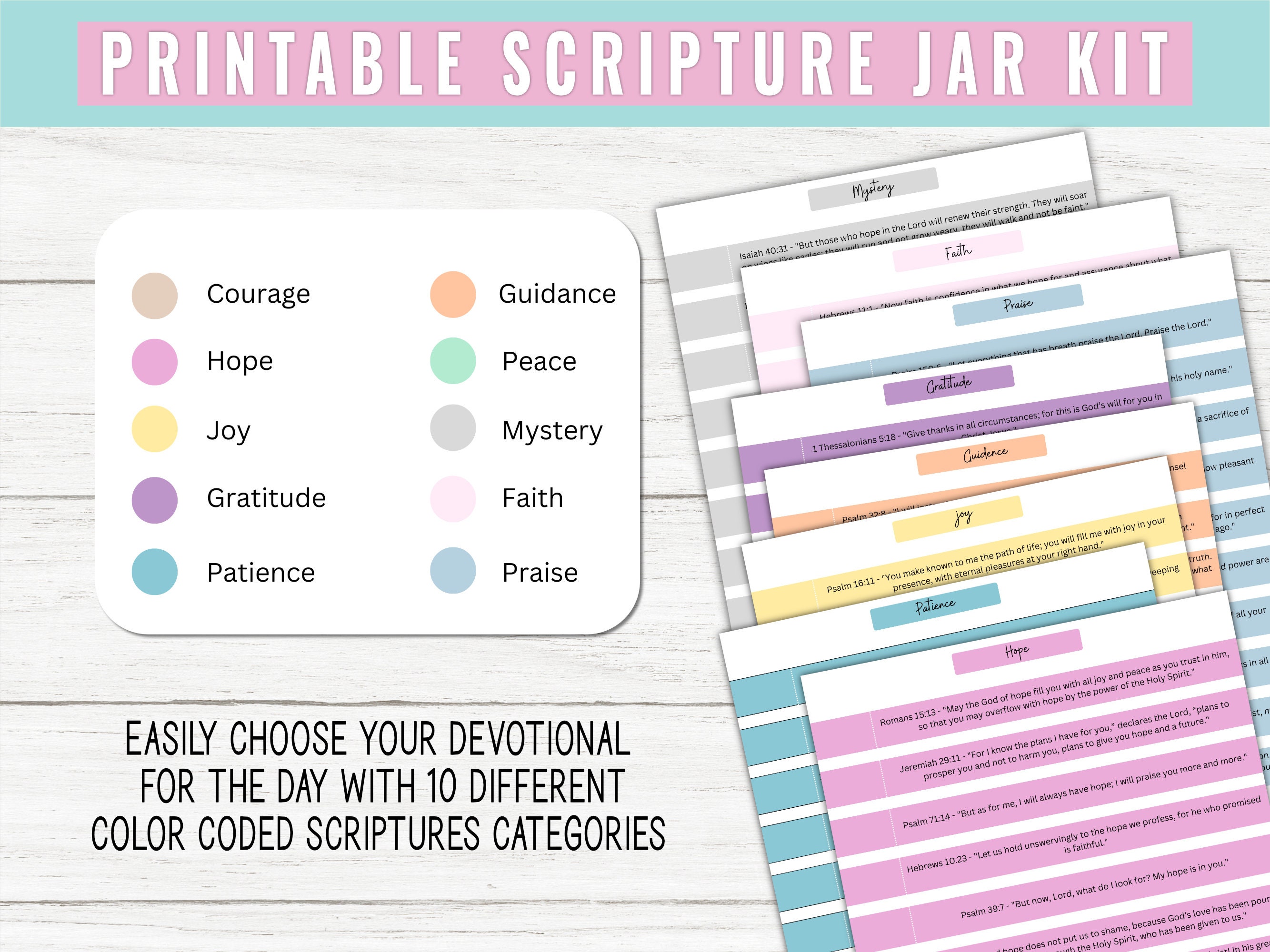 Scripture Jar Printable, Printable Scripture Jar, Prayer Jar, Scripture ...
