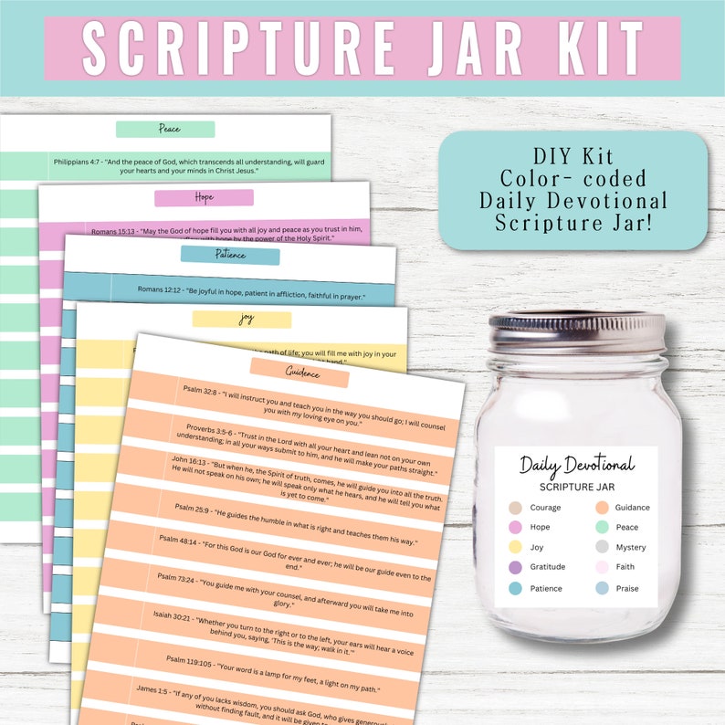 Scripture Jar Printable, Printable Scripture Jar, Prayer Jar, Scripture ...