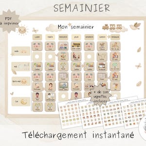 Barnens veckoplanerare i PDF-format | Utskrivbar veckoplanerare | Visuell kalender för skola, barnvakt, fritidsaktiviteter | Organisering av familjerutiner
