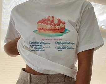 USA - Cake graphic shirt, strawberry cake graphic shirts for women, cake t-shirt, aesthetic t-shirt, vintage cake shirt, Y2K clothing unisex