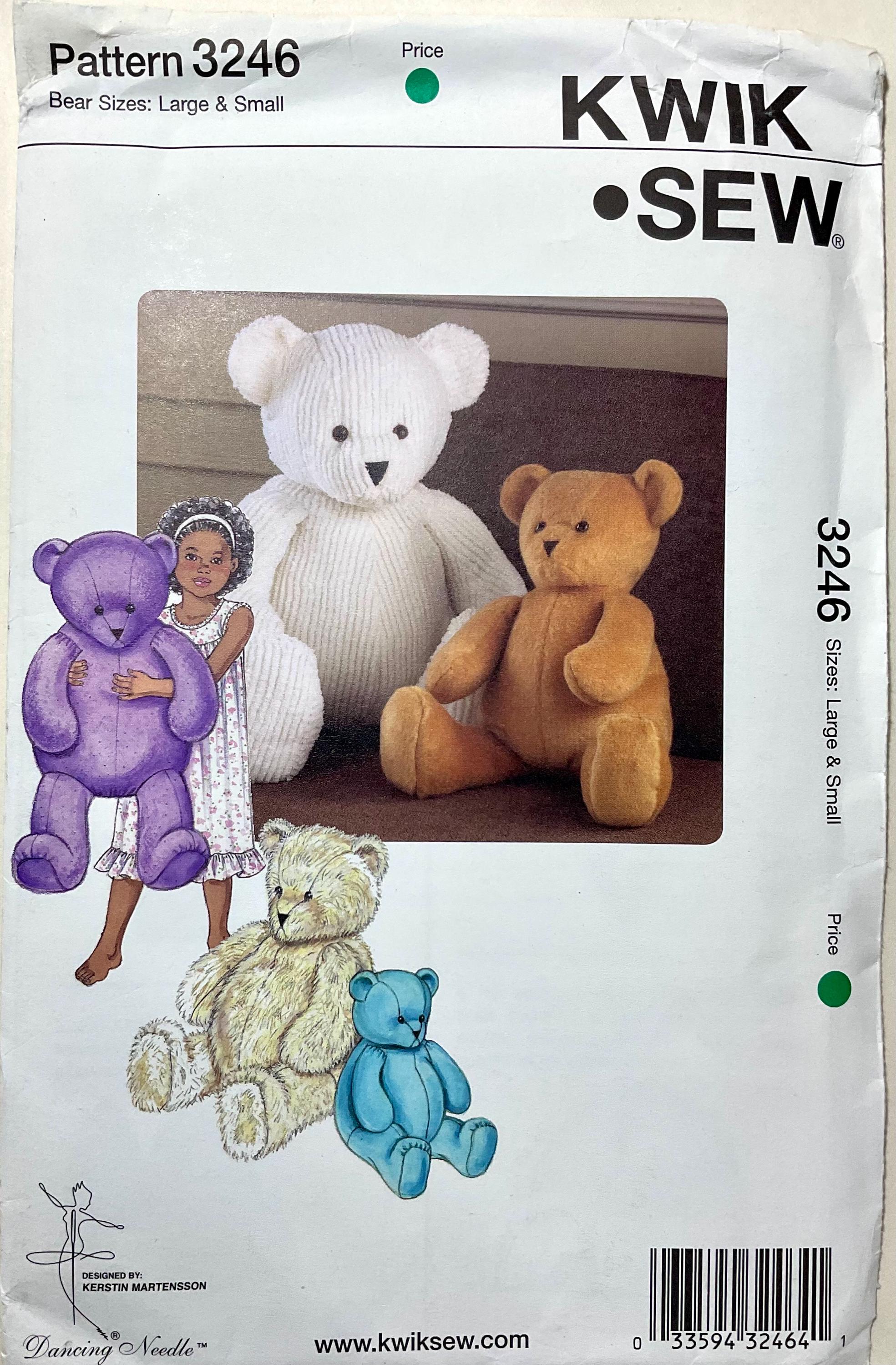 Kwik Sew Pattern 3246 Teddy Bear Plush Toy Sewing Pattern - Etsy