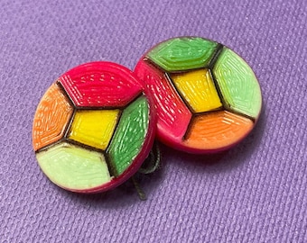 Vibrant Vintage Artisan Buttons (15mm)