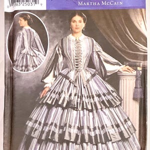 Simplicity Fashion Historian Pattern 9761 Costume Dress for Hoop Skirt Size 6-12