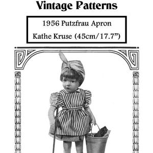 DIGITAL Pattern: 1956 Putzfrau Apron for Kathe Kruse doll (40cm or 17.7&quot;)