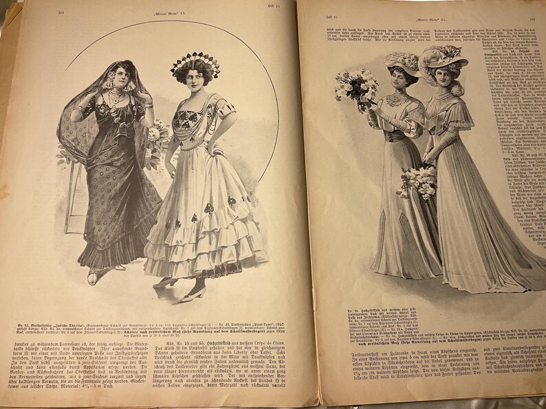 Wiener Mode Pattern Antique Wiener Mode Magazine 1907 (XX Jahrgang) With Sewing Patterns ...
