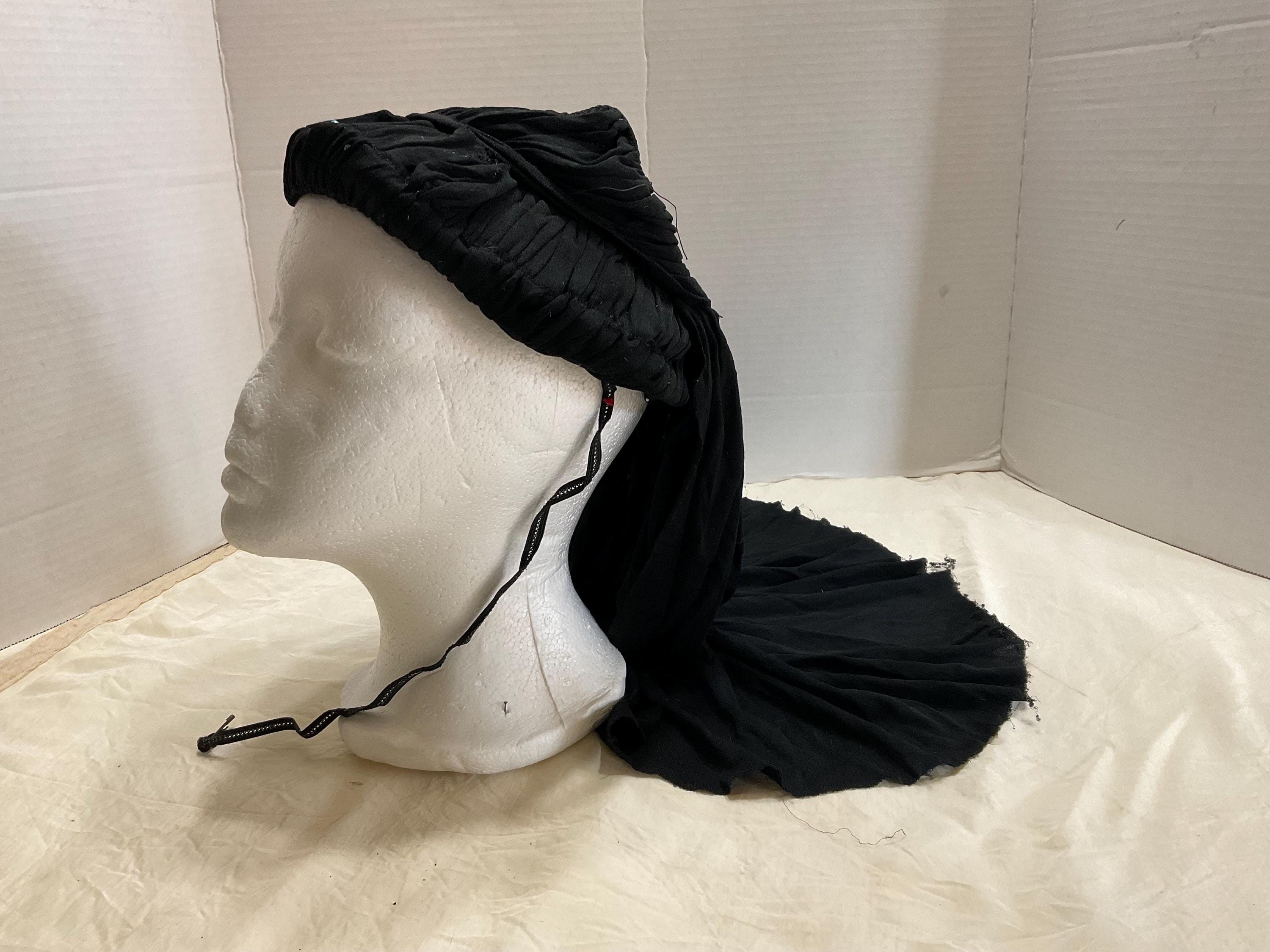 Antique Victorian Mourning Bonnet / Cap (Black Silk & Mesh) Antique Mourning Bonnet - Etsy main image 3