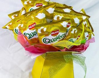 Cheese Quavers Crisp Bouquet Gift Set, Savoury Hamper, Personalised Gift Box, Crisp Gift Set, Walkers Quavers, Cheese, Gifts For Him And Her