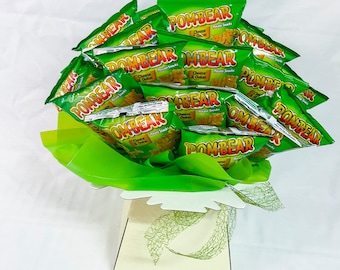 Pombears Crisp Bouquet Gift Set, Savoury Hamper, Personalised Gift Box, Crisp Gift, Pombears Crisps, Cheese & Onion, Gifts For Him And Her
