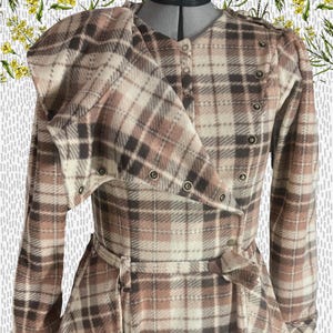 Vestido manta de forro polar a cuadros: vestido estilo pradera de inspiración vintage con bolsillos.