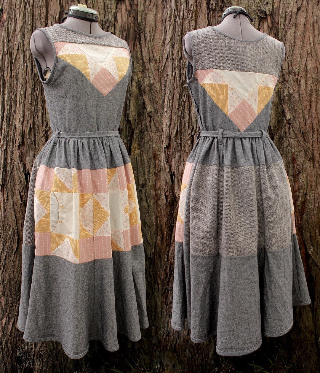 Primrose and Goldfields. Summer Linen Quilt Dress Handmade in - Etsy