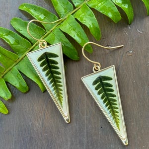 Fern Leaf Earrings – Minimalist Nature Jewelry | Dainty Botanical Earrings | Handmade Gift for Her