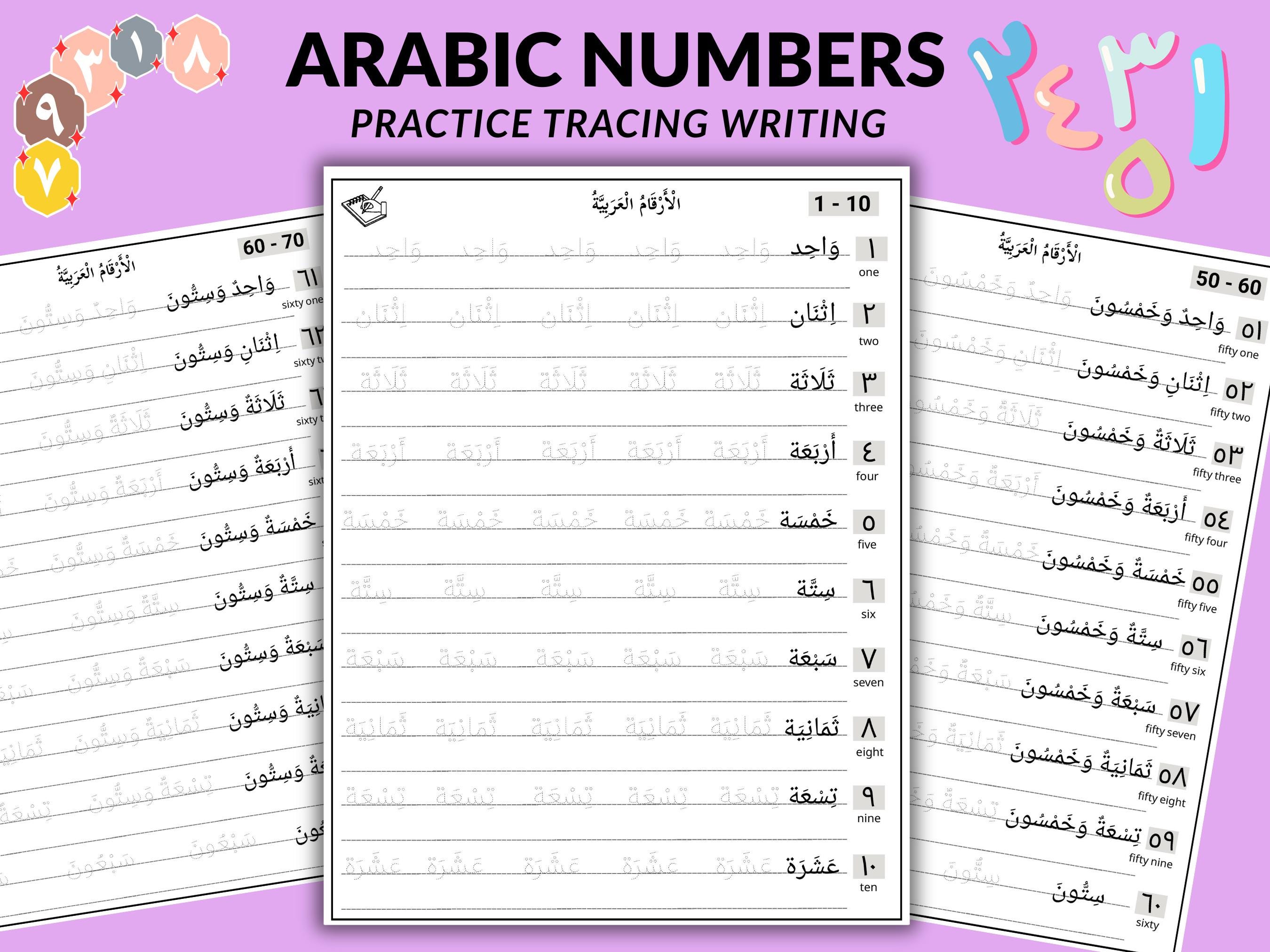 Arabic Numbers 1 To 50
