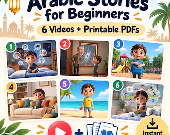 Aprende árabe con cuentos para principiantes / 6 cuentos y videos en PDF