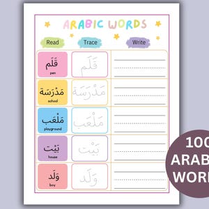 Arabic Alphabet Tracing Worksheets: Beginner Language Learning (Digital Download)