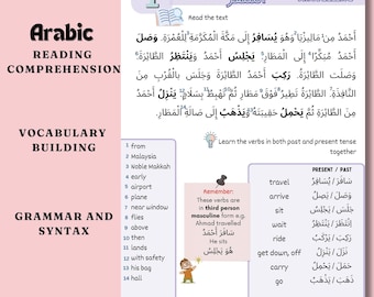 Arabic Simple Reading & Learning Worksheets, Printable, PDF