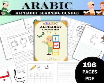 Arabic Alphabet Letters Learning Tracing Writing Worksheets Printable Digital Download PDF