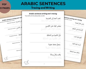 Hojas de ejercicios para practicar la escritura en árabe: 50 oraciones con traducción (Descarga en PDF)