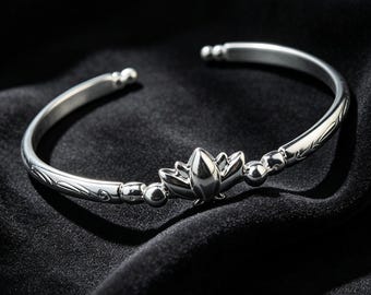 Frieren,PREMIUM Frieren Mirrored Lotus Ring,Dainty Anime Lotus Engagement Ring,Frieren bracelets