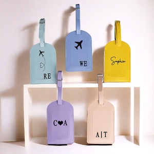 Custom Luggage Tag Personalized Leather Luggage Tag Engraved Monogram Luggage Tag Best Friend Gift Travel Gift for Couple Party Favor Tag