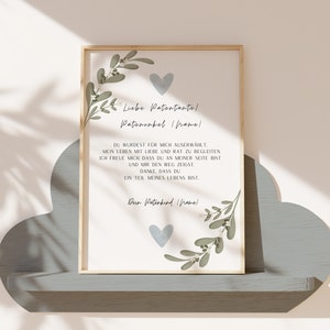 Hummelbande® Taufurkunde vom Patenkind personalisiert mit Namen  |  Liebe  Geschenk Geburt | als PDF & Druck