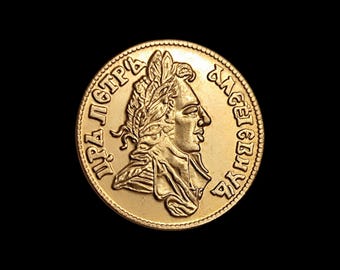 【真作保証】1719年 ロシア帝国 ピョートル大帝 ルーブル銀貨 XF 1724年ロシア1ルーブル - ピョートル大帝 - コインの複製 - Etsy 日本