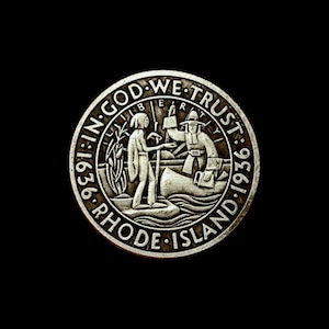 USA Rhode Island,  Half dollar 1936,  Commemorative Souvenir cooper coin. Silver plated