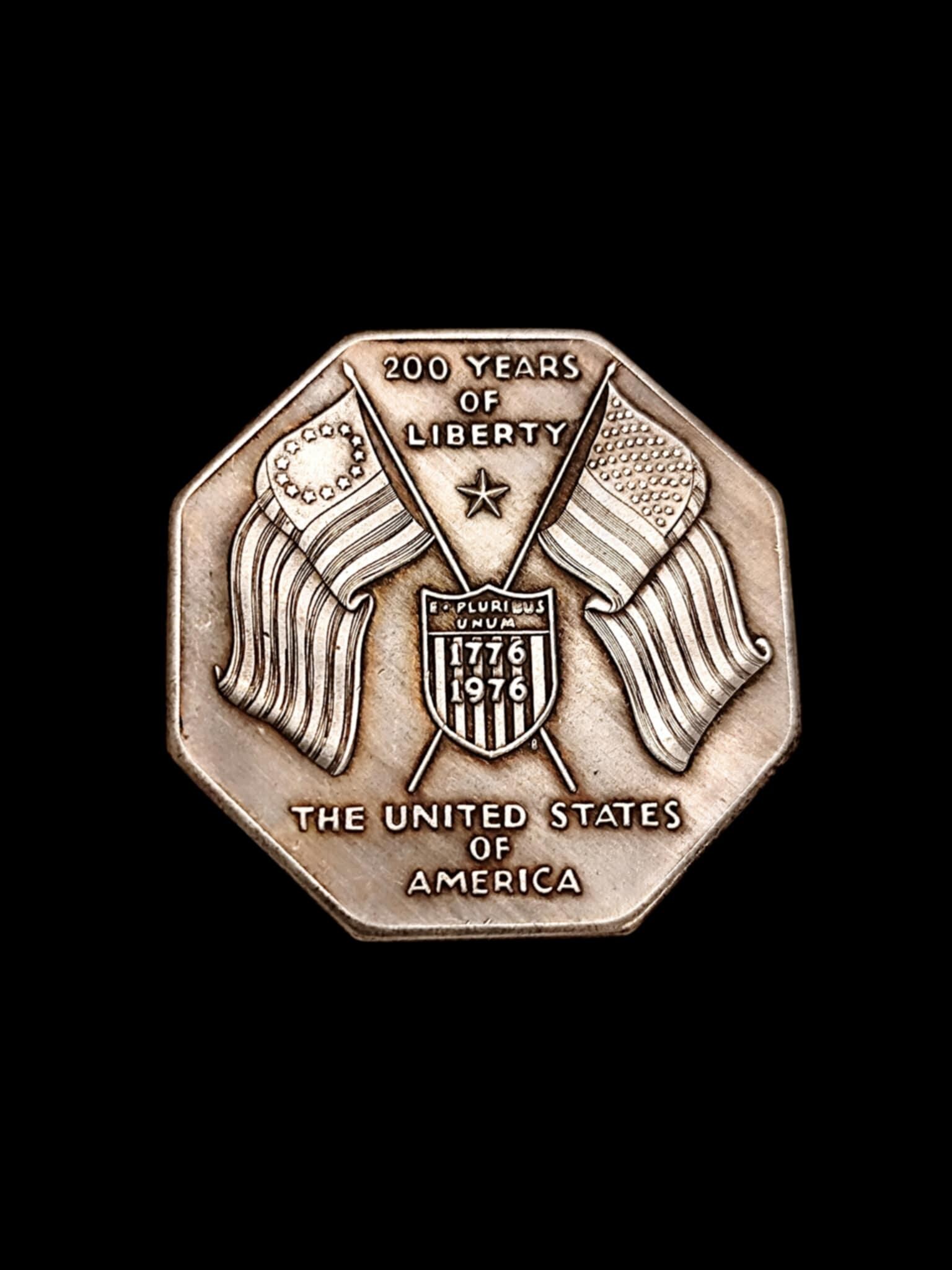 アメリカ合衆国建国200周年記念コイン（1776～1976年）、1オンス、八角形自由勲章、歴史的アメリカンコレクターズアイテム - Etsy 日本