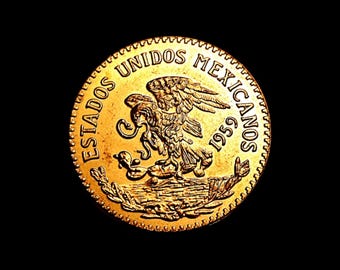 Mexico 1 peso Azteekse kalender, 1959 – herdenkingsmunt Verenigde Mexicaanse Staten, pre-Spaanse zonnesteenontwerp