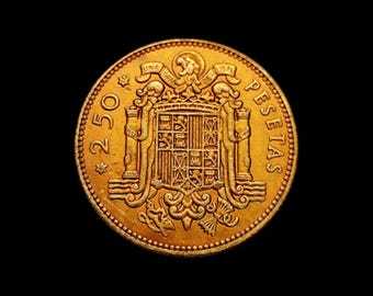 スペイン　25ペセタ　穴あき　まとめ売り スペイン 25ペセタ 1993年硬貨 – 穴あきヴィンテージスペイン硬貨 XF