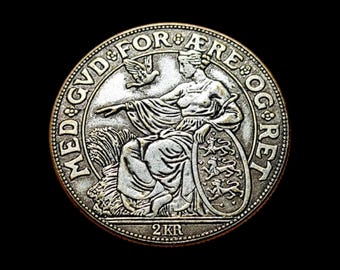 1903年デンマーク2クローネ - クリスチャン9世 - コインのコピー