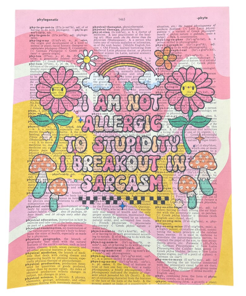 Retro Art Print Groovy 70s Sarcastic Print Vintage Style Etsy