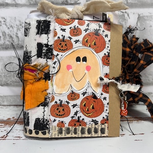Halloween Junk Journal Handmade Spooky Ephemera Pack, Journaling Crafting Supplies, Gift Ready DIY Journal, Mixed Media Journal, Art Journal